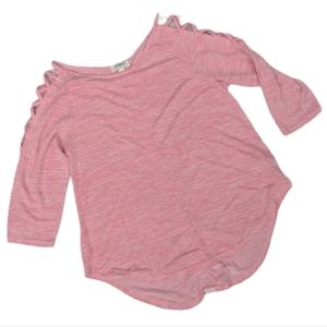 Umgee‎ 3/4 Sleeve Light Coral/Pink Top Size S